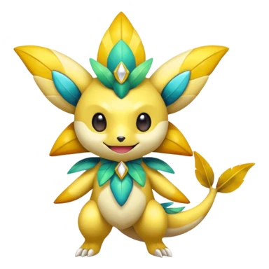Elemental shimmering lucky charming smiling cute Jirachi-Dragalge-Hawlucha-Pokémon-Fakémon-hybrid-creature sticker