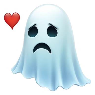 sad ghost with broken heart sticker