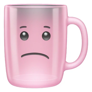 Light pink transparent glass mug sticker