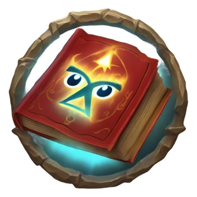 red magical book runic eye in middle sticker