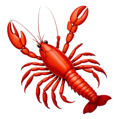 bright red lobster with big claws sticker