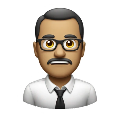 white hire, black spectacle, angry man sticker