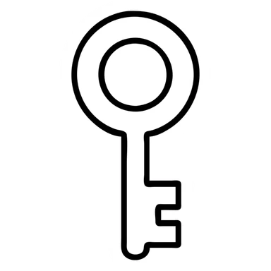 gold key, minimalist style, transparent background sticker