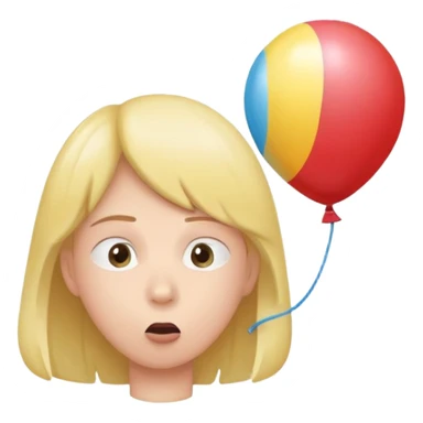 person inflating a balloon with their breath sticker