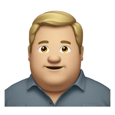 Fat man with overshirt profile picture, happy sticker