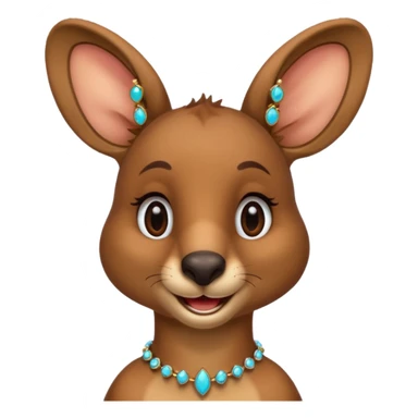 kangaroo with earrings sticker