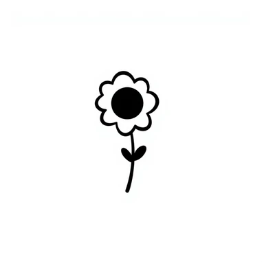 a flower emoji in black doodle style sticker