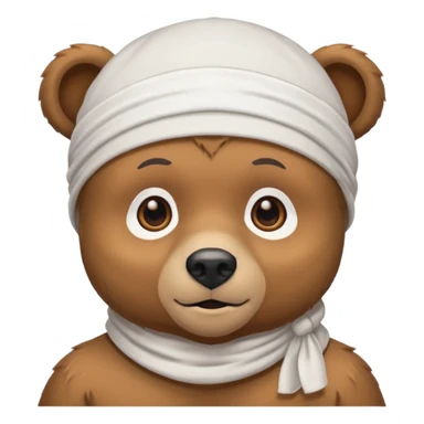 Сделай лицо медведя в белой дюраге sticker