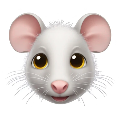 Rat rodent with makeup on facing forward, big eyelashes spiky lashes sticker