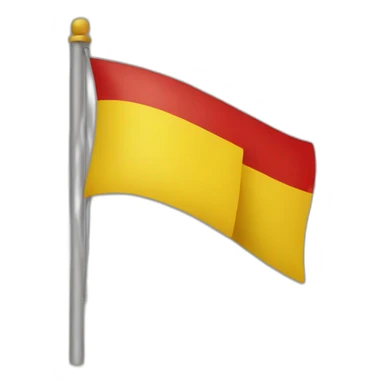 Flag with yellow and red colour sticker