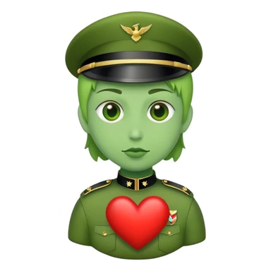 Corazón verde militar  sticker
