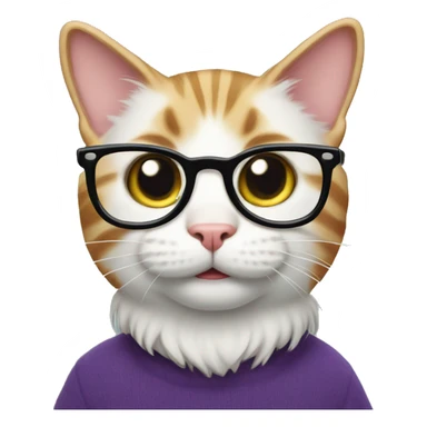 nerd cat being silly sticker