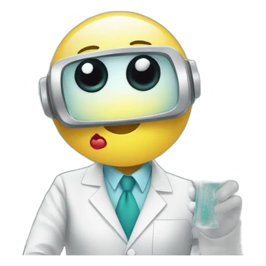bot in medical pathology lab holding a biopsy sample sticker