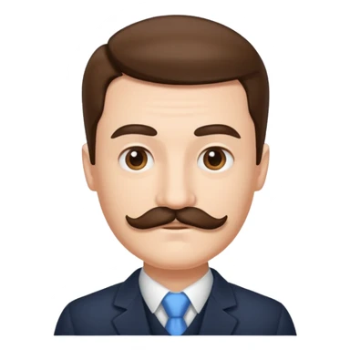 A person with a square mustache and a side part  sticker