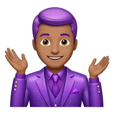 man office supervisor wearing glitter purple glittery clothes sticker