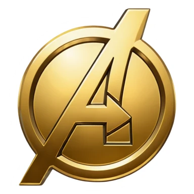 avengers logo gold color with transparent background sticker