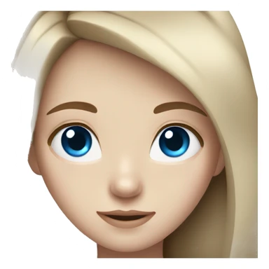 Girl with long brown hair blue eyes pale skin sticker