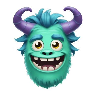 Monster Inc emoji with human face with horns  sticker