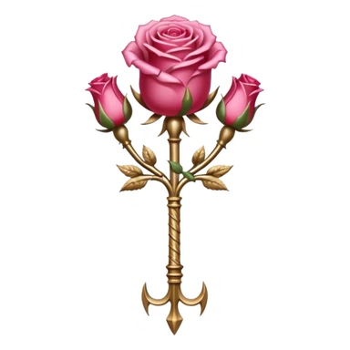 trident avec des rose dessus sticker