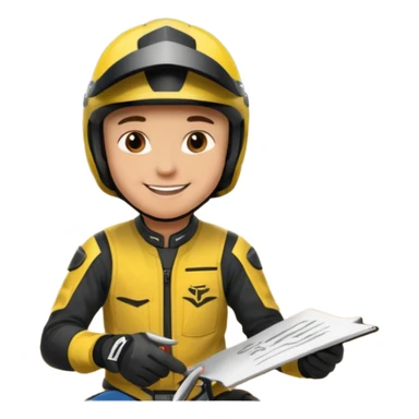 dirtbike rider signing autographs sticker