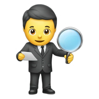 IT auditor inspecting server with magnifying glass sticker