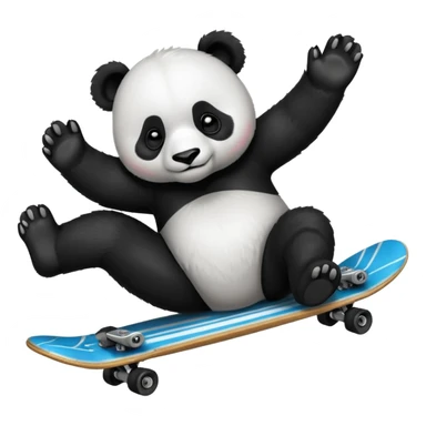 panda on a skateboard, lying on its back sticker