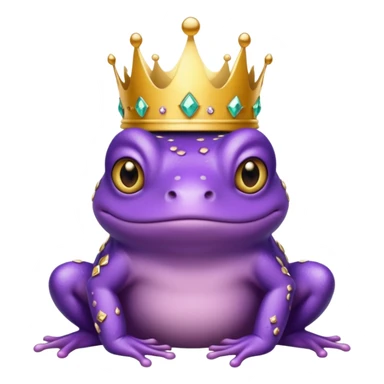purple frog in royal outfit and  sticker