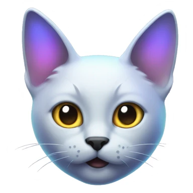 cat with glowing dark iridescent ears sticker