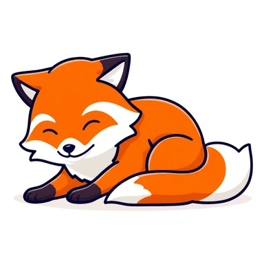 Fox asleep sticker