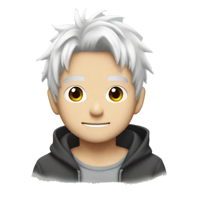 luffy white hair with white hoodie sticker
