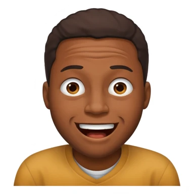 Black man emoji looking upset and laughing at the same time  sticker