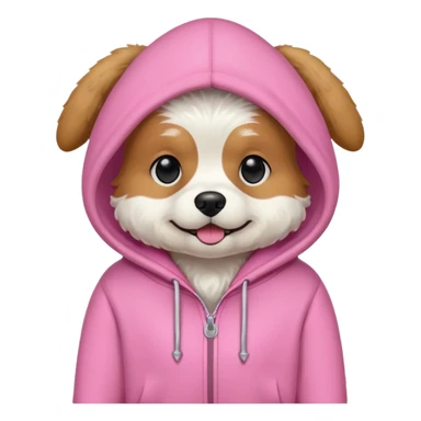 perro con sudadera rosa sticker