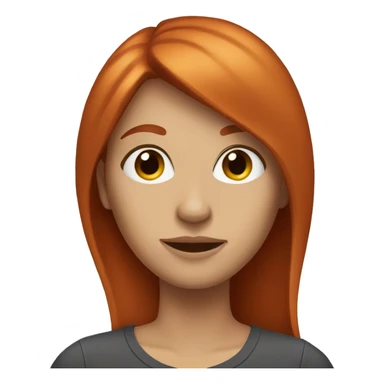 A selfie of a redheaded woman with straight hair sticker