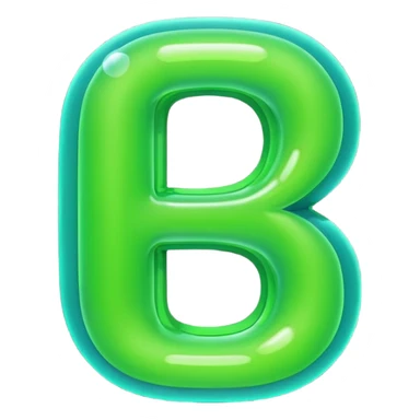 neon green bubble letter D sticker