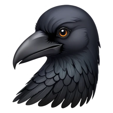 black crow with shiny feathers sticker