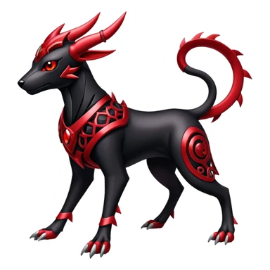 Shiny Gothic Exotic Futuristic Houndoom-Genesect-Pokémon-Fakémon-hybrid-creature sticker