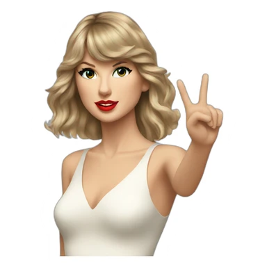 Taylor Swift bringing a salute sticker