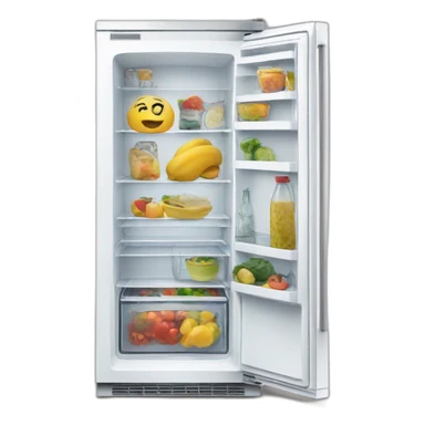 fridge with a list sticker