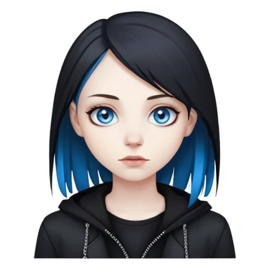 Female with pale skin and blue eyes. Emo in style sticker