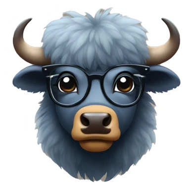 cute bison in glasses sticker