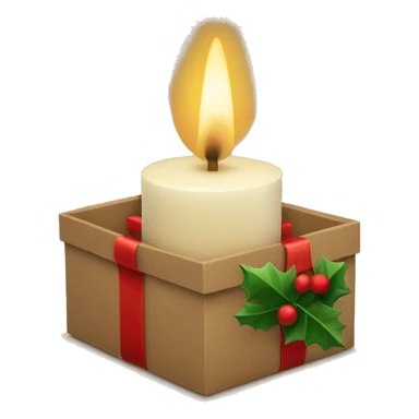 A craft box with Christmas candle  sticker