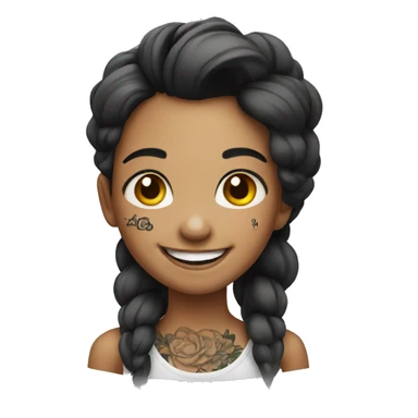 smiling girl with tattoo sticker