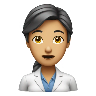 Unhappy office girl sticker