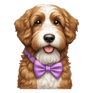 Bernedoodle dog with a bow  sticker
