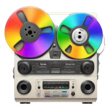 reel to reel tape deck rainbow sticker
