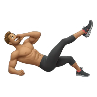 Man doing bicycle crunches workout sticker