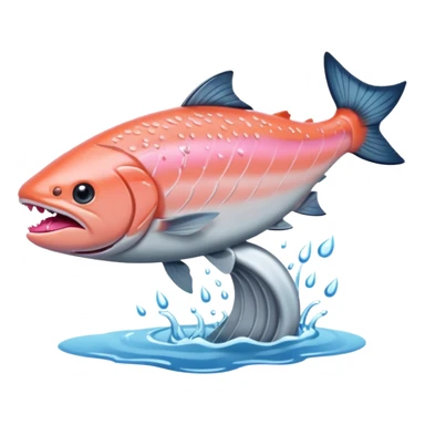 salmon flopping around on land sticker