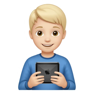 kid hold a tablet sticker