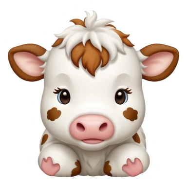 baby white cow sticker