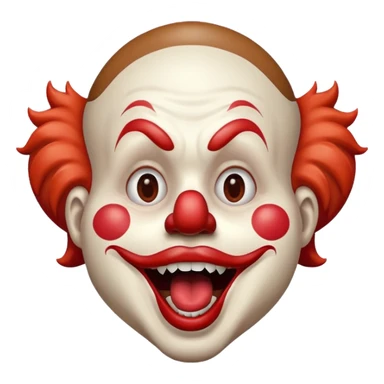 Clown with mouth open and mouth is full of chocolate sticker